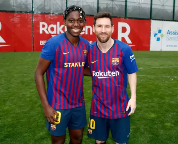 Picture Of Asisat Oshoala And Lionel Messi